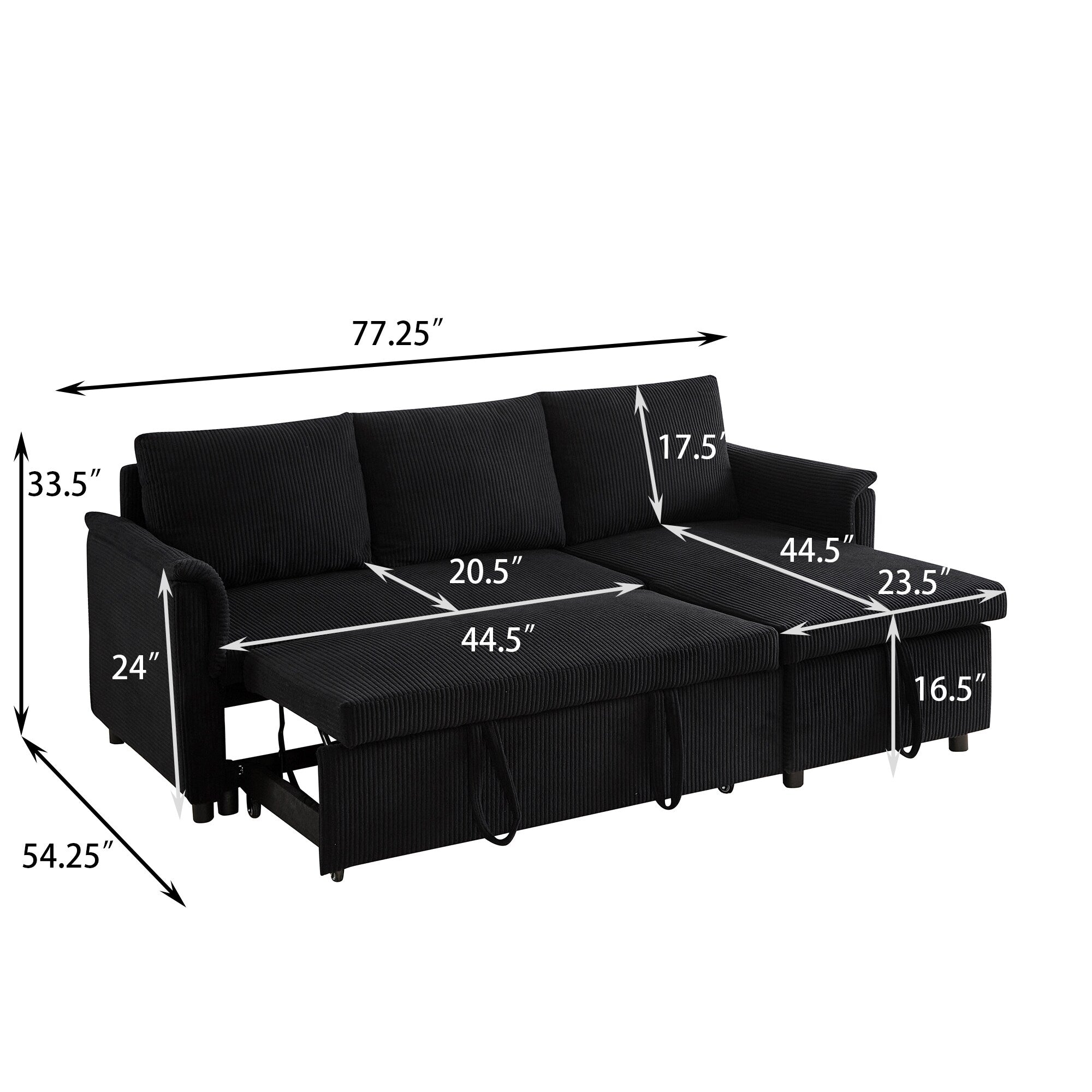 Canapé causeuse avec chaise longue Canapé convertible modulaire en L avec chaise longue de rangement