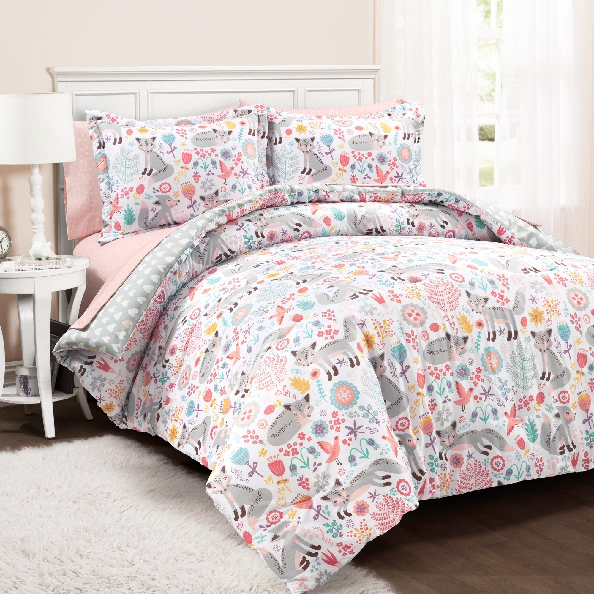 Lush Decor Pixie Fox avec ensemble de draps Kids Back To Campus Couette