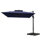 MAISON ARTS Parasol déporté hydraulique automatique de 12 pieds avec mât en aluminium et rotation à 360 degrés