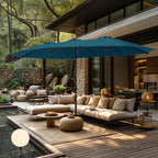 Parasol double extra large de 15 pieds pour patio double face de MAISON ARTS avec base incluse