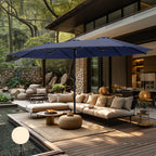 Parasol double extra large de 15 pieds pour patio double face de MAISON ARTS avec base incluse