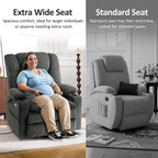 Fauteuil inclinable électrique à double moteur MCombo, grand format, avec massage et double chauffage, pour personnes âgées de grande taille, tissu R7635