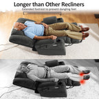 Fauteuil inclinable électrique à double moteur MCombo, grand format, avec massage et double chauffage, pour personnes âgées de grande taille, tissu R7635