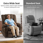 Fauteuil inclinable électrique à double moteur MCombo, grand format, avec massage et double chauffage, pour personnes âgées de grande taille, tissu R7635