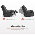 Fauteuil inclinable à bascule électrique surdimensionné MCombo à double moteur, sans accoudoirs, idéal pour le salon, tissu PR607