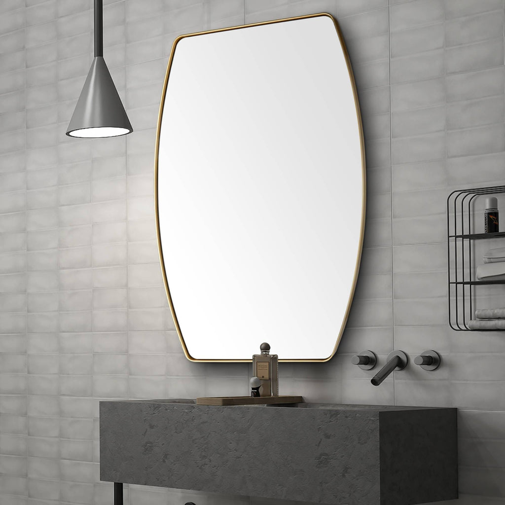Miroir mural oblong en métal MacLuu
