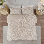Parure de couette Madison Park Aeriela en coton chenille damassé touffeté
