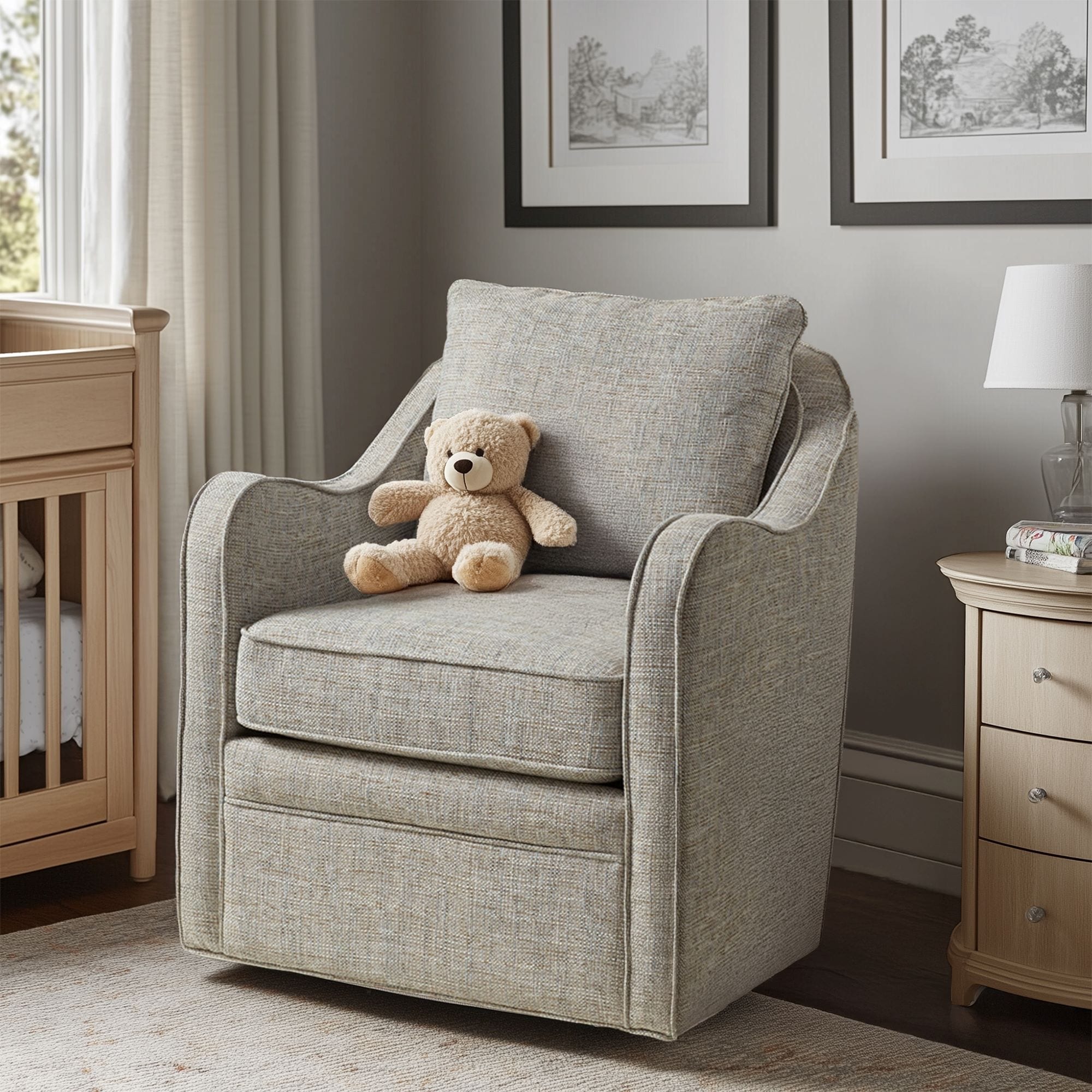 Fauteuil pivotant incurvé rembourré Madison Park Betty