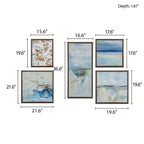 Ensemble de 5 toiles encadrées Madison Park Blue Horizon