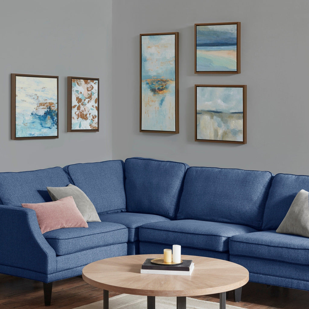 Ensemble de 5 toiles encadrées Madison Park Blue Horizon