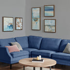 Ensemble de 5 toiles encadrées Madison Park Blue Horizon