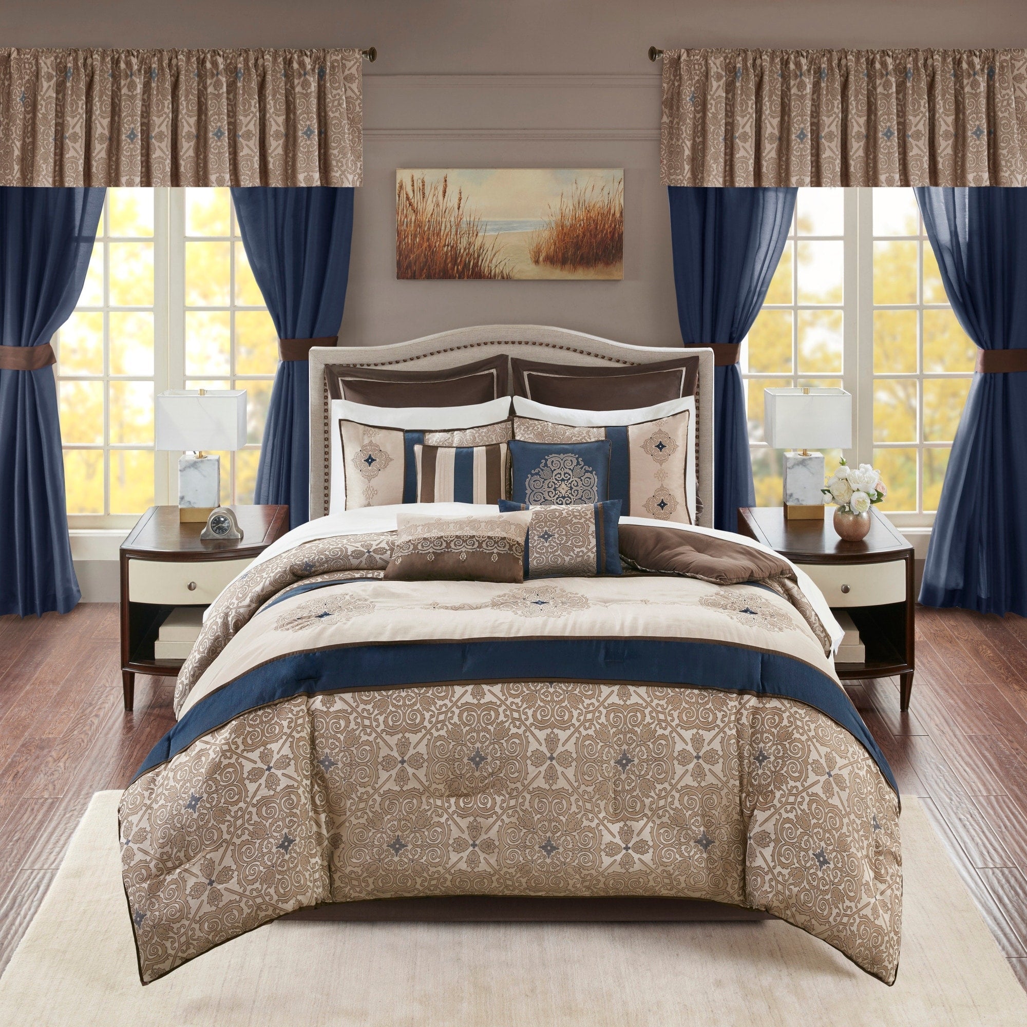 Madison Park Essentials Parker Jacquard Brodé 24 Pièces Chambre dans un Sac