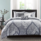 Ensemble de couette en coton imprimé Madison Park Marcella 7 pièces