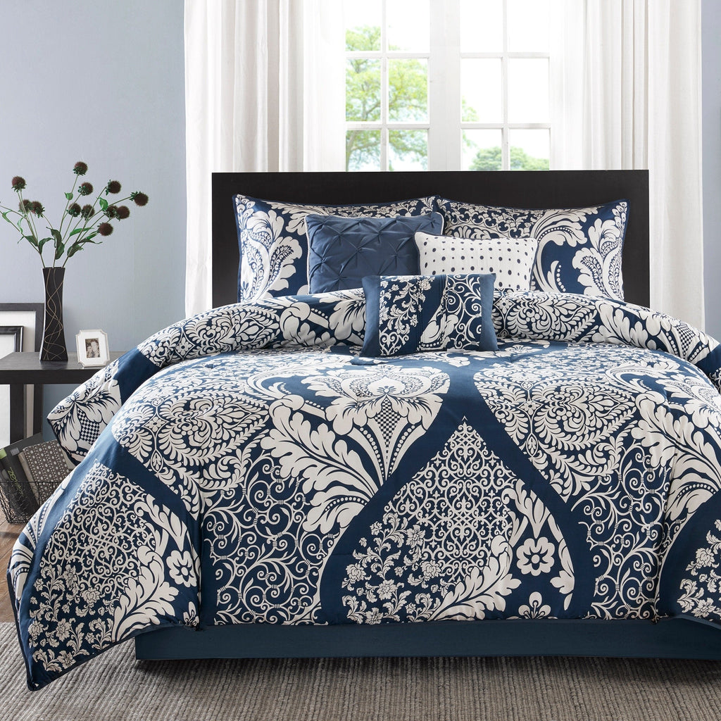 Ensemble de couette en coton imprimé Madison Park Marcella 7 pièces