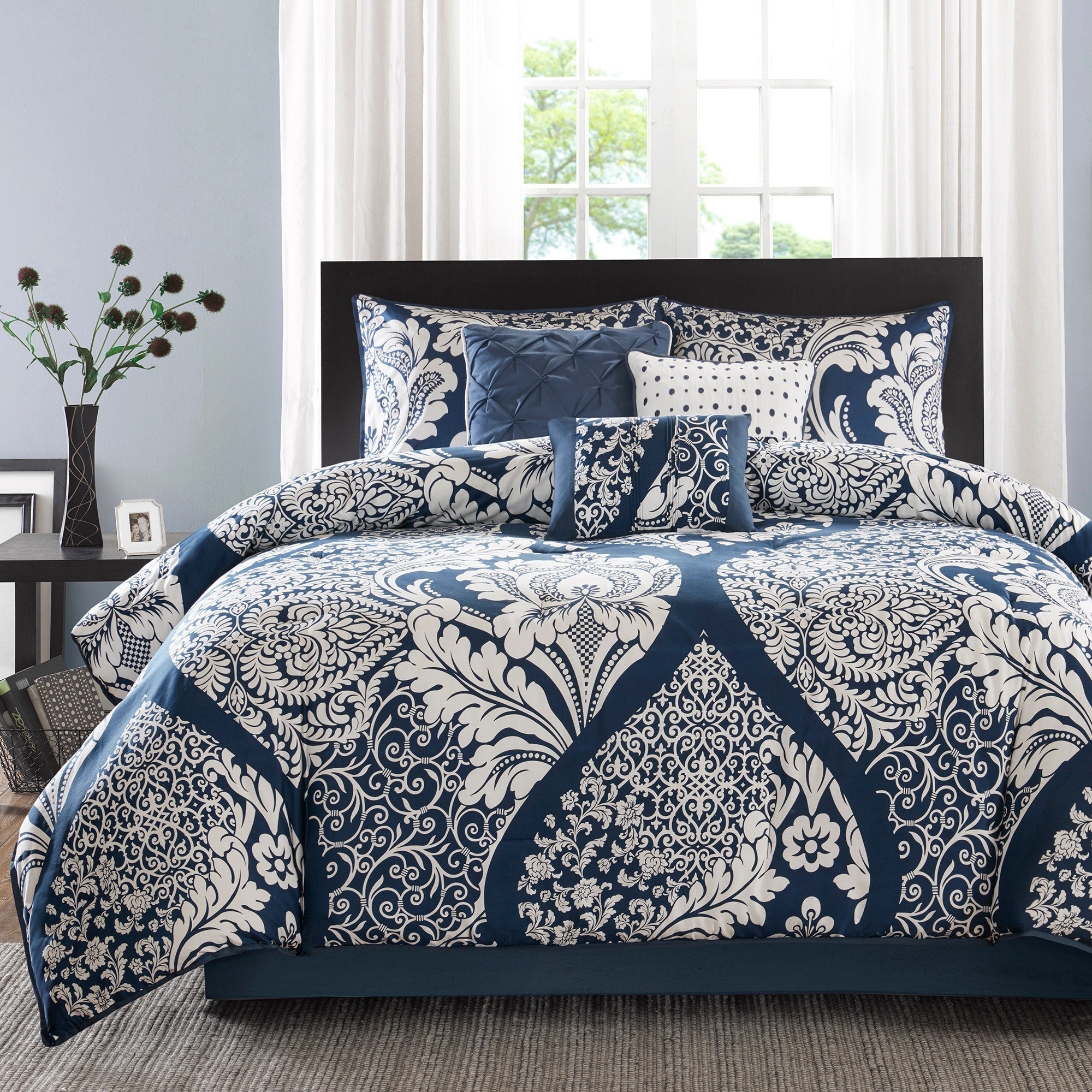 Ensemble de couette en coton imprimé Madison Park Marcella 7 pièces