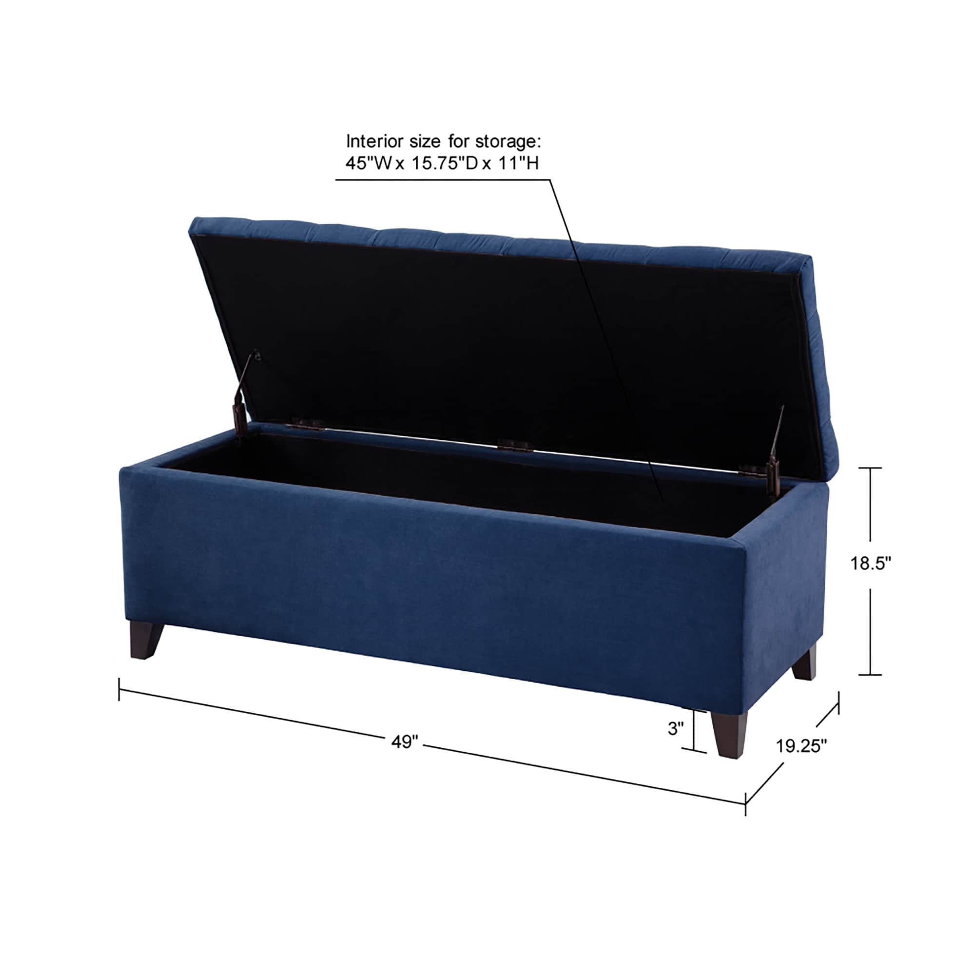 Banc de rangement rembourré à plateau capitonné Madison Park Sasha