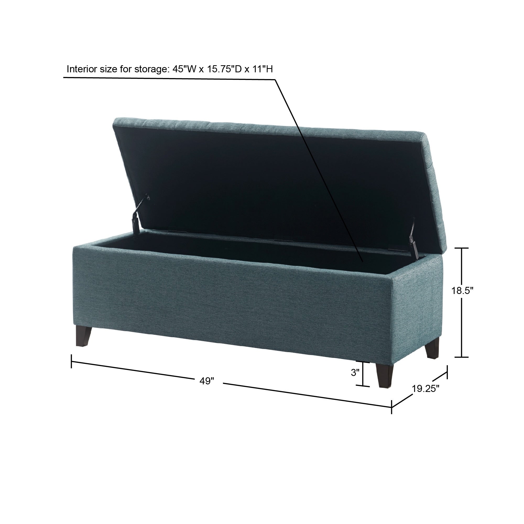 Banc de rangement rembourré à plateau capitonné Madison Park Sasha