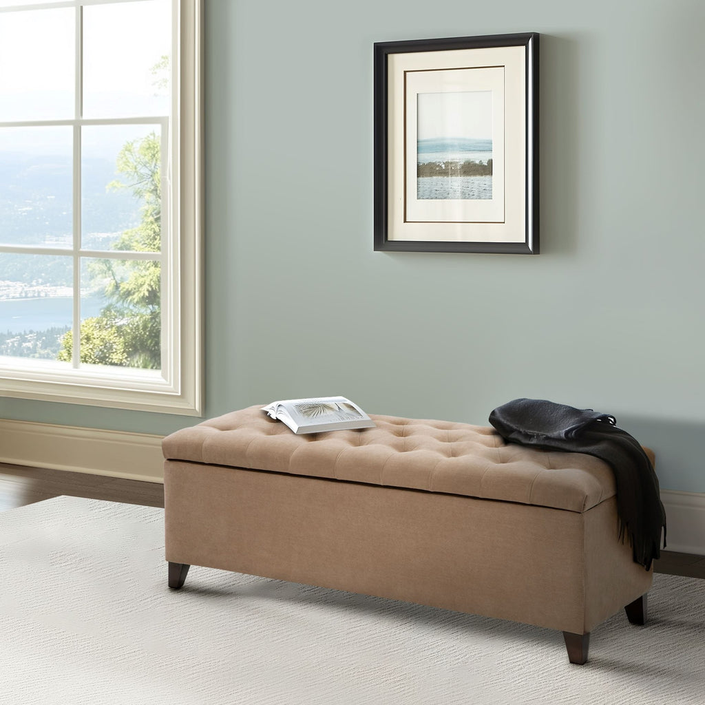 Banc de rangement rembourré à plateau capitonné Madison Park Sasha