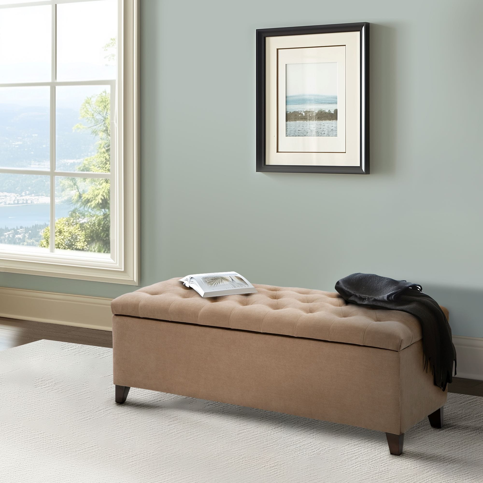 Banc de rangement rembourré à plateau capitonné Madison Park Sasha