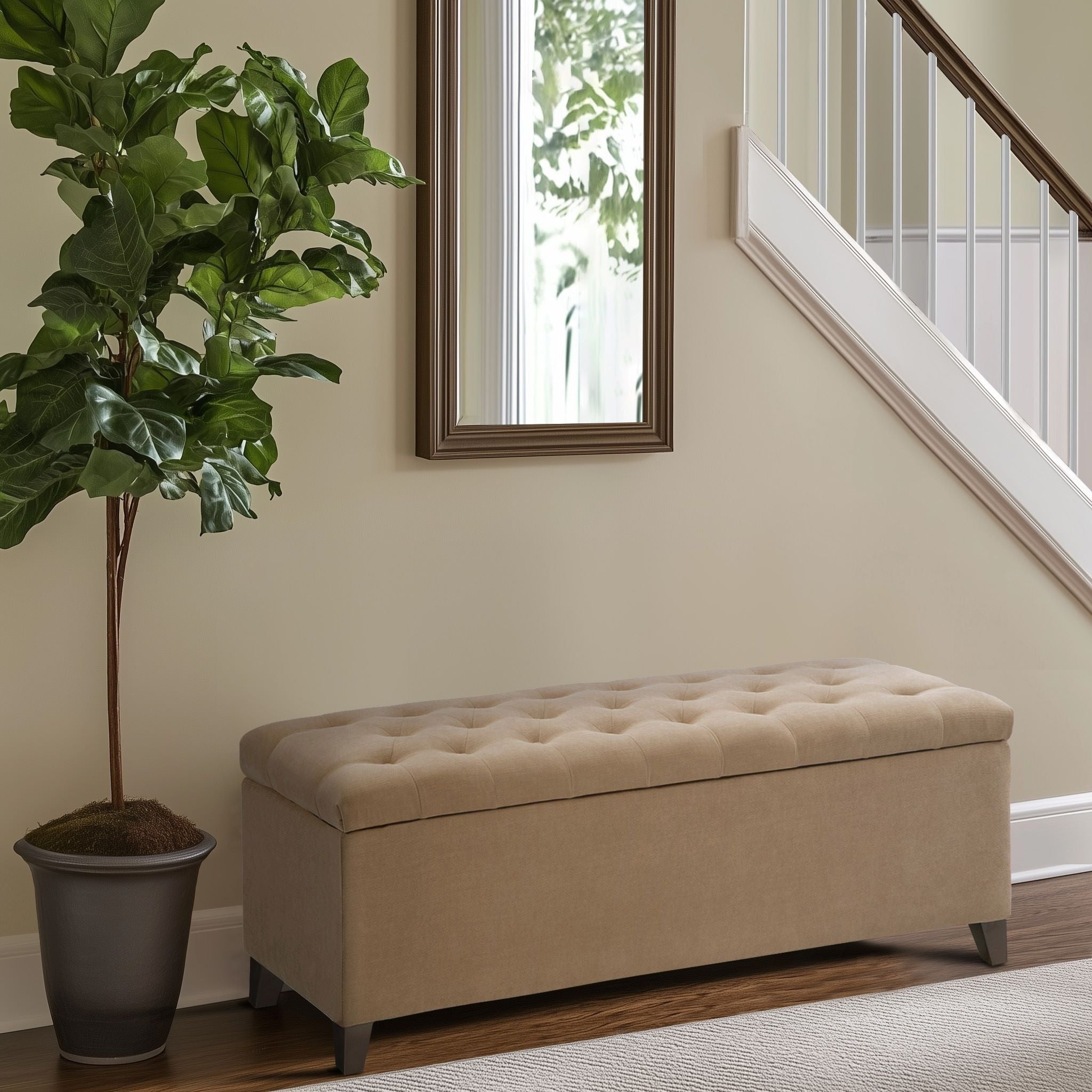 Banc de rangement rembourré à plateau capitonné Madison Park Sasha