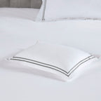 Parure de lit Madison Park Signature 500 fils au pouce carré, 100 % satin de coton brodé, collection de luxe
