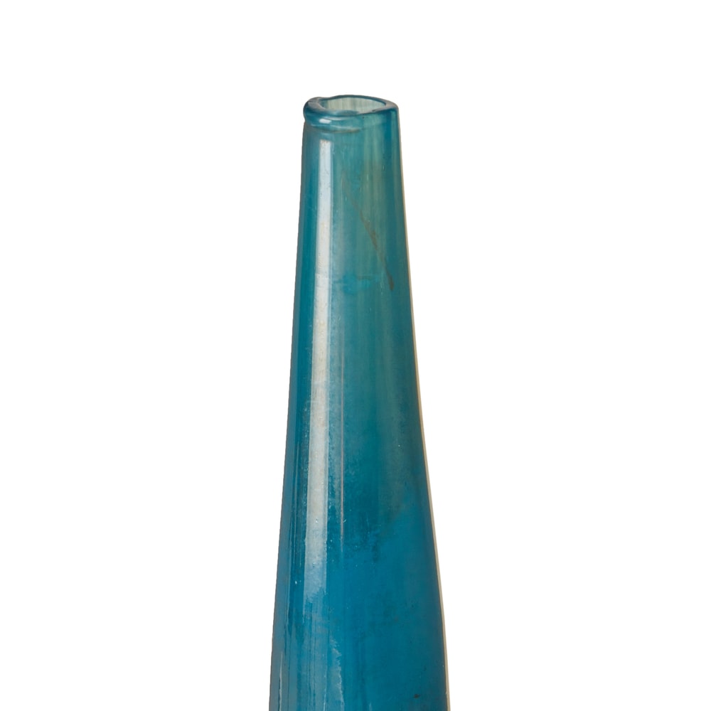 Ensemble de 3 vases décoratifs en verre bleu Aurora et bronze Madison Park Signature