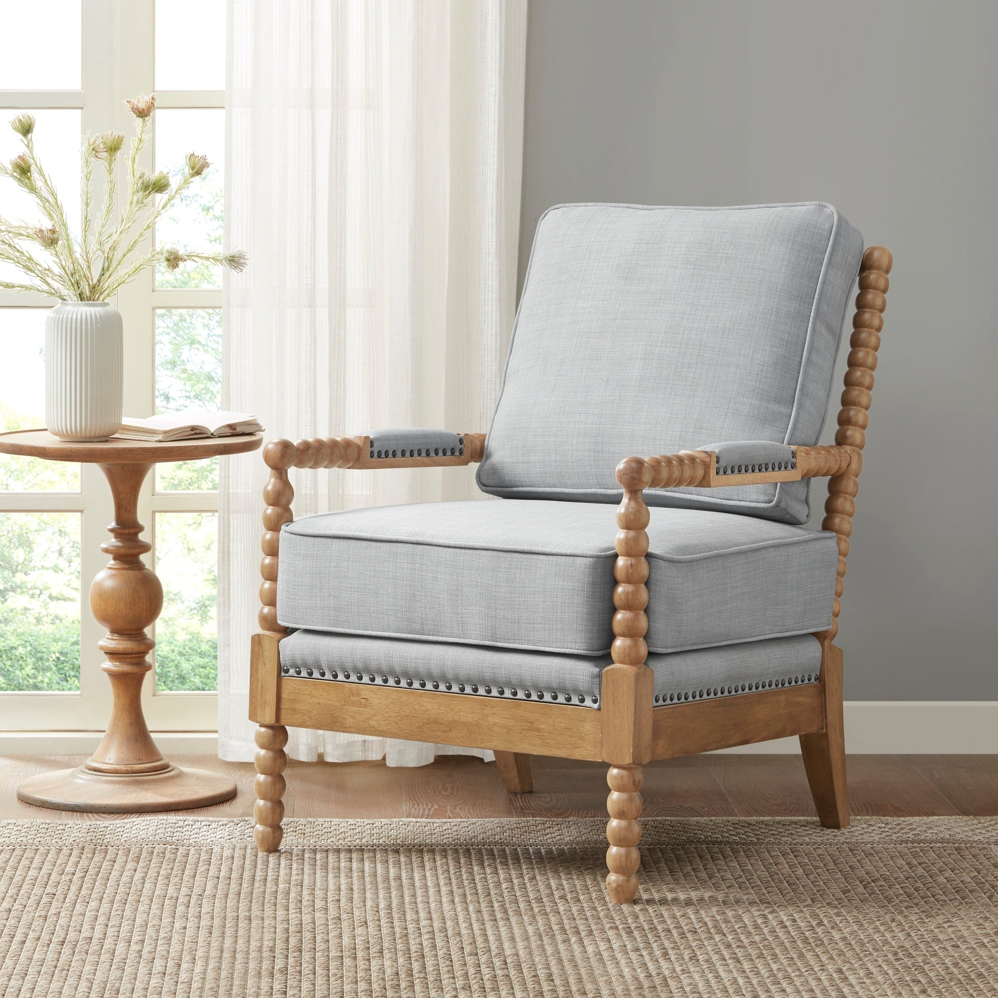 Fauteuil à cadre en bois tourné Madison Park Donohue