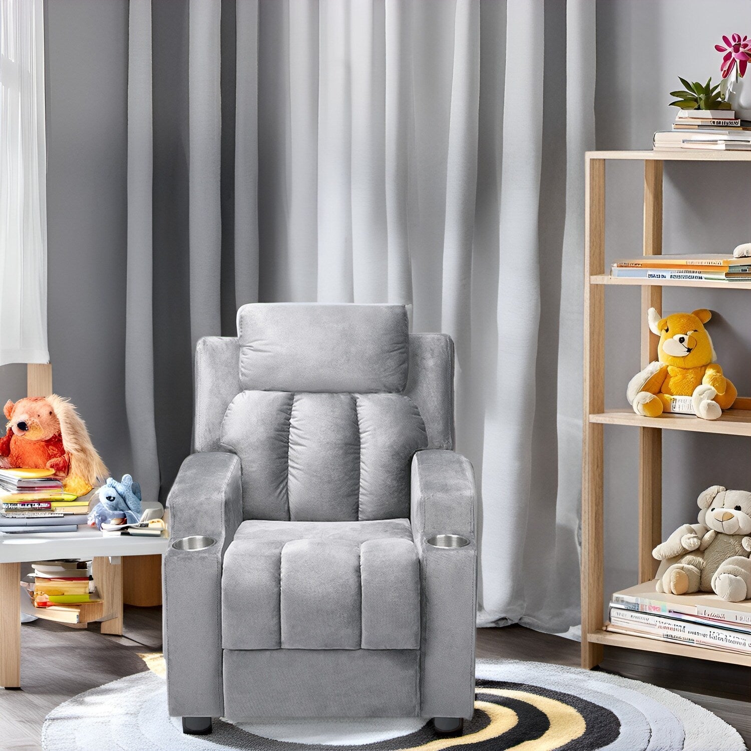 Sièges magiques pour princesses super-héros, fauteuil inclinable super luxueux pour enfants avec repose-pieds, appui-tête et 2 porte-gobelets