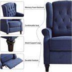 Fauteuil inclinable à dossier relevable, fauteuil en tissu avec décoration rivetée, fauteuil d'appoint simple