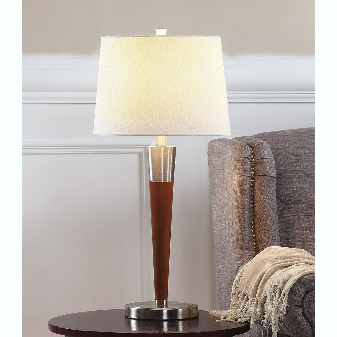 Lampes de table en bois dur Manhattan 30 (lot de 2)