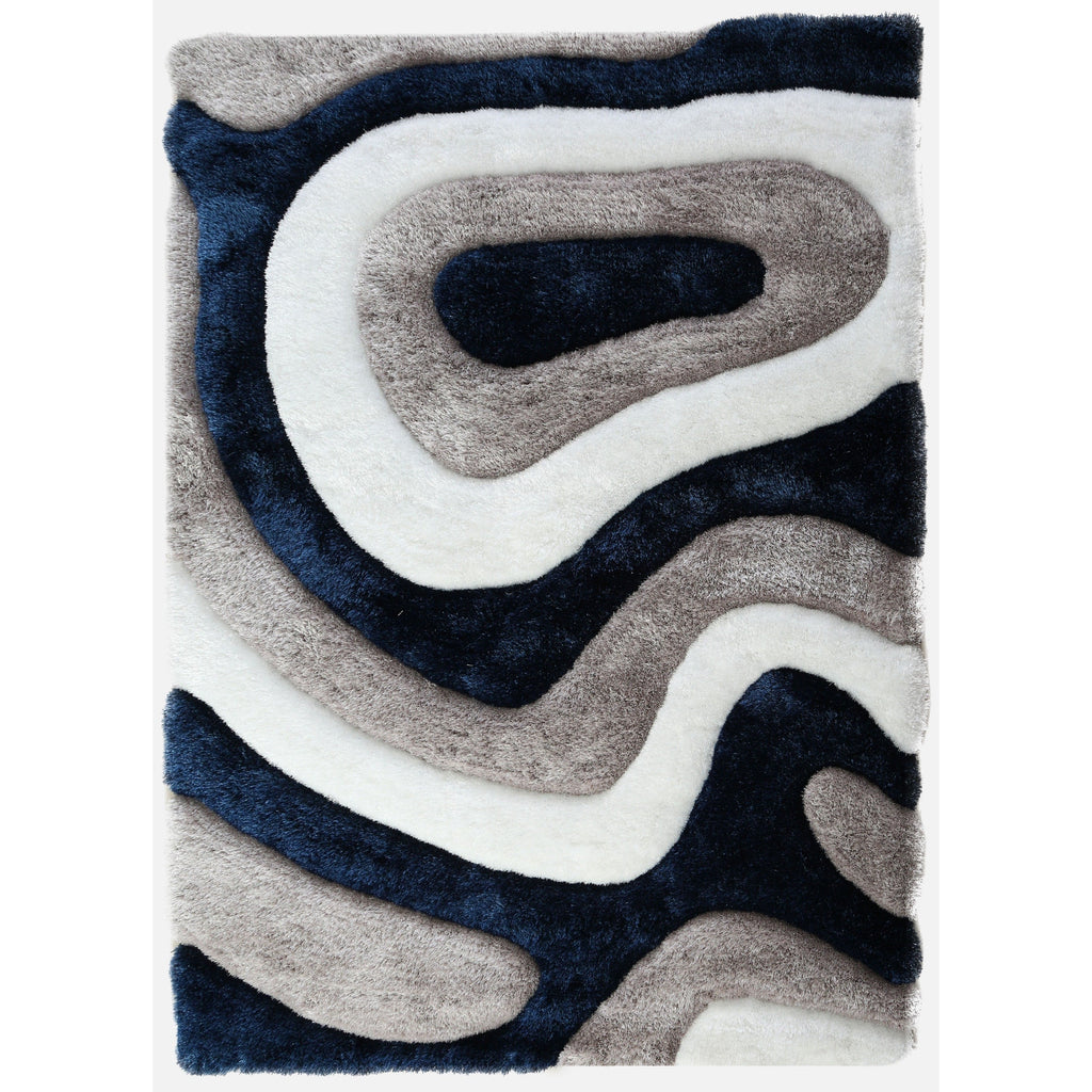 Tapis à poils longs Mateos au design abstrait