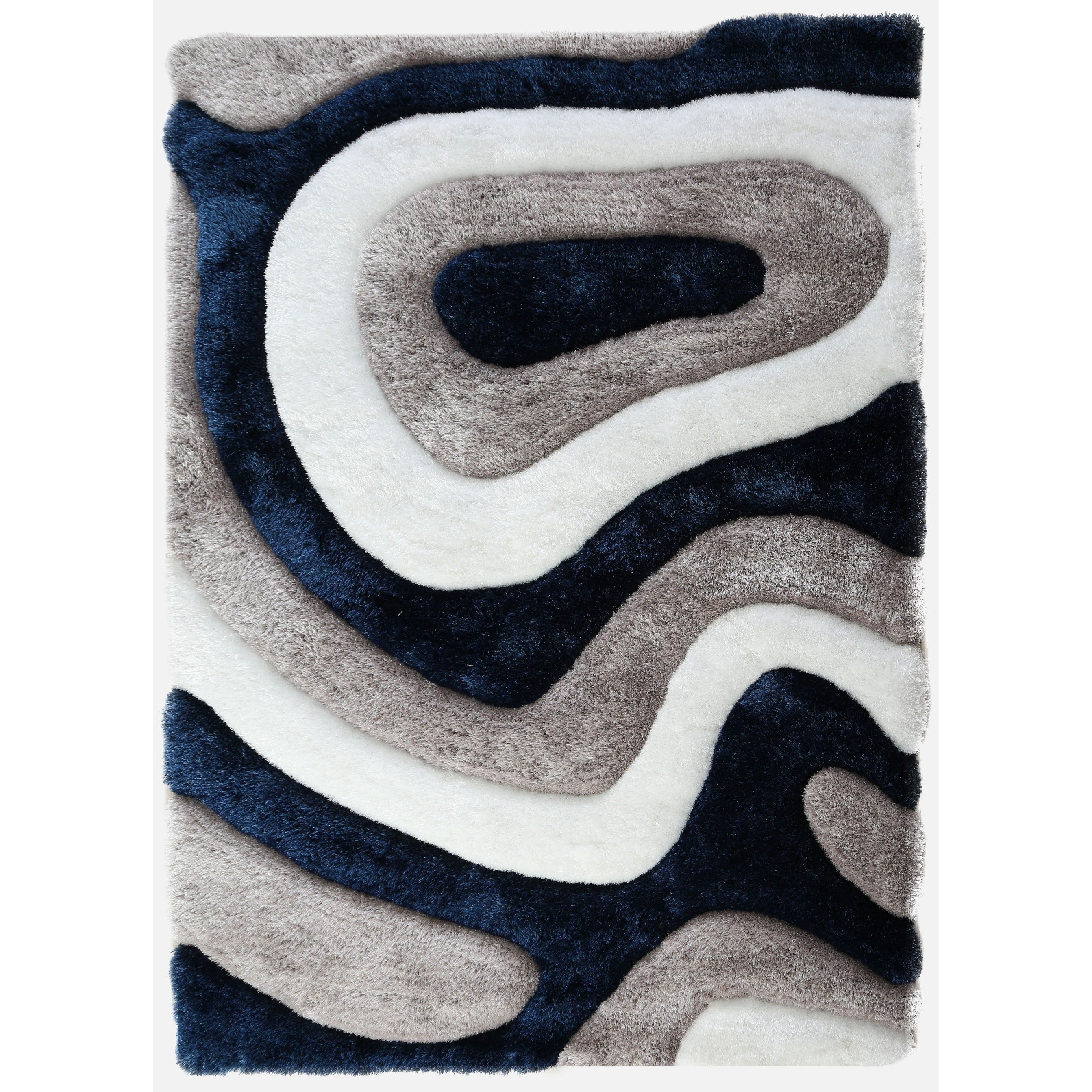 Tapis à poils longs Mateos au design abstrait