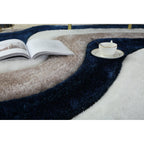 Tapis à poils longs Mateos au design abstrait