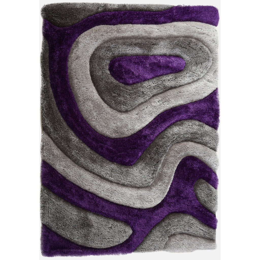 Tapis à poils longs Mateos au design abstrait