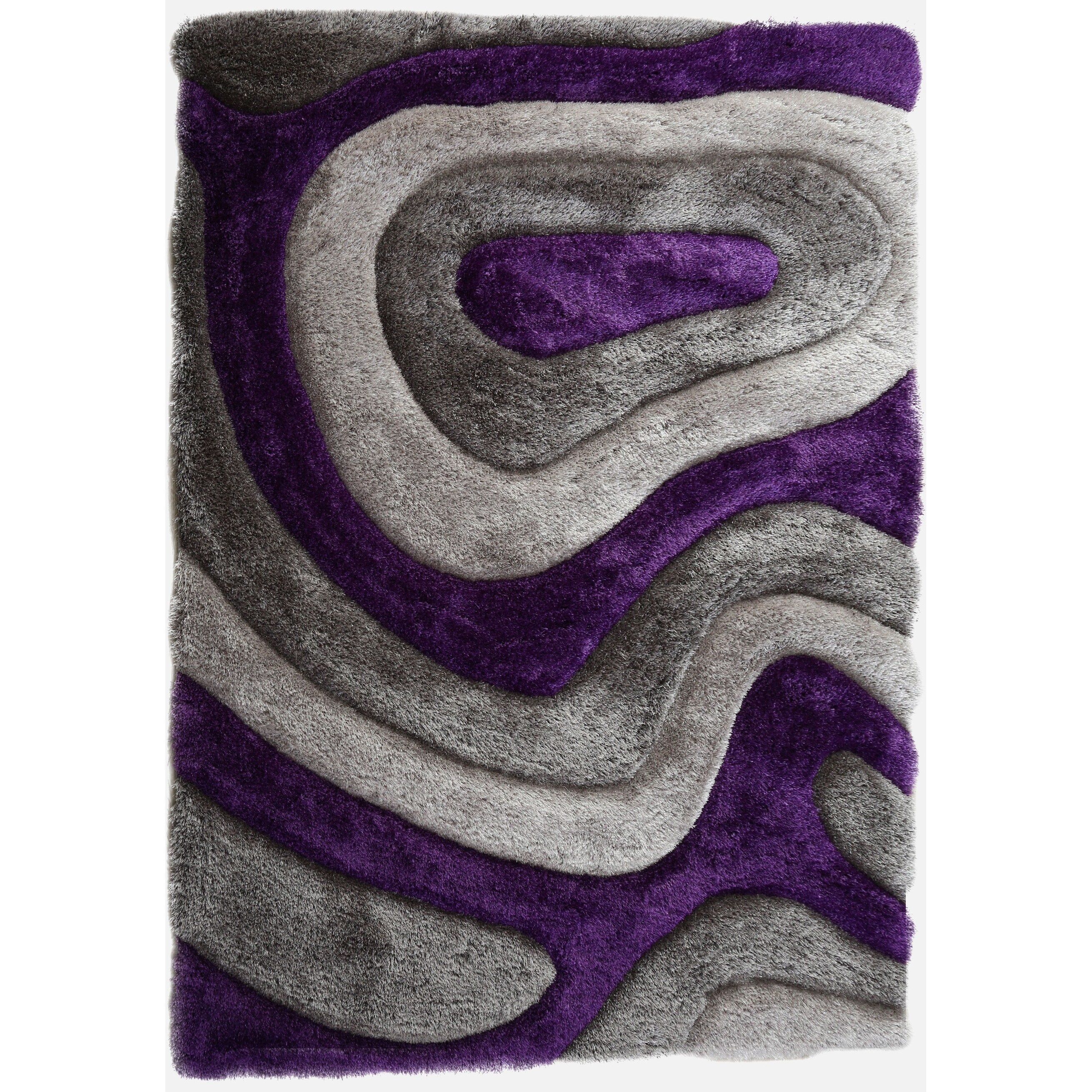 Tapis à poils longs Mateos au design abstrait