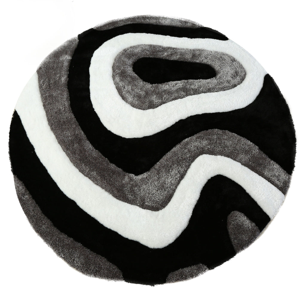 Tapis à poils longs Mateos au design abstrait