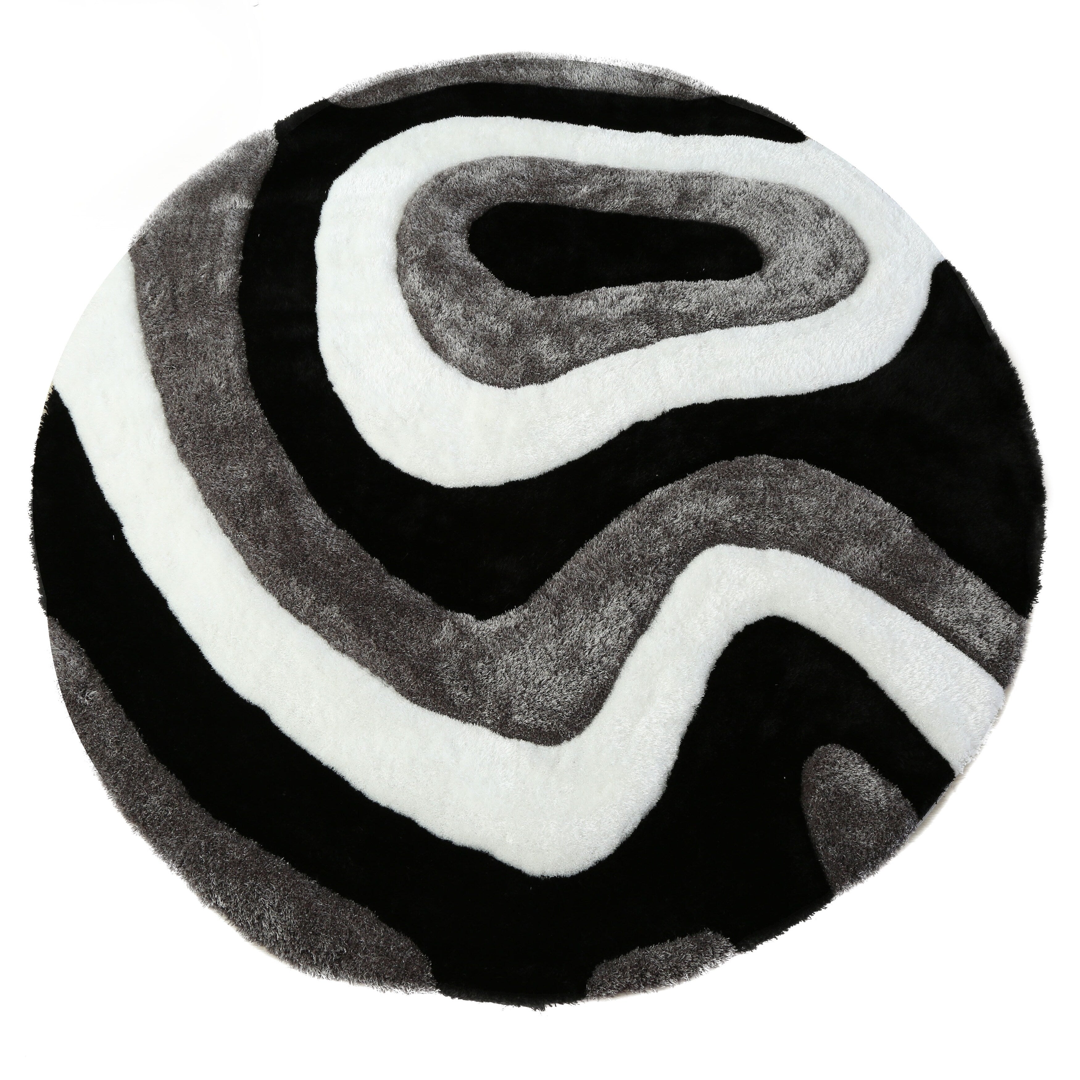 Tapis à poils longs Mateos au design abstrait