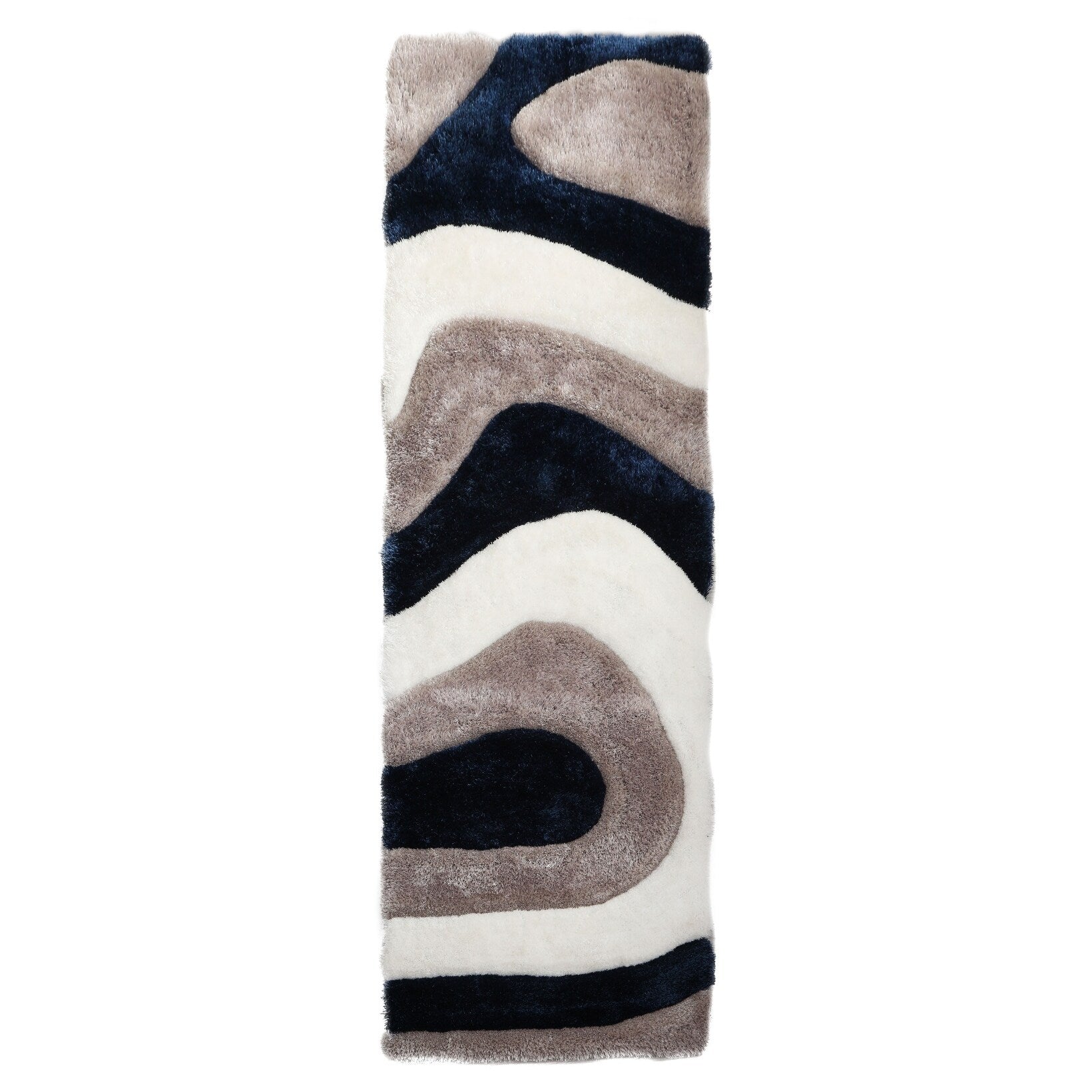 Tapis à poils longs Mateos au design abstrait