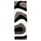 Tapis à poils longs Mateos au design abstrait