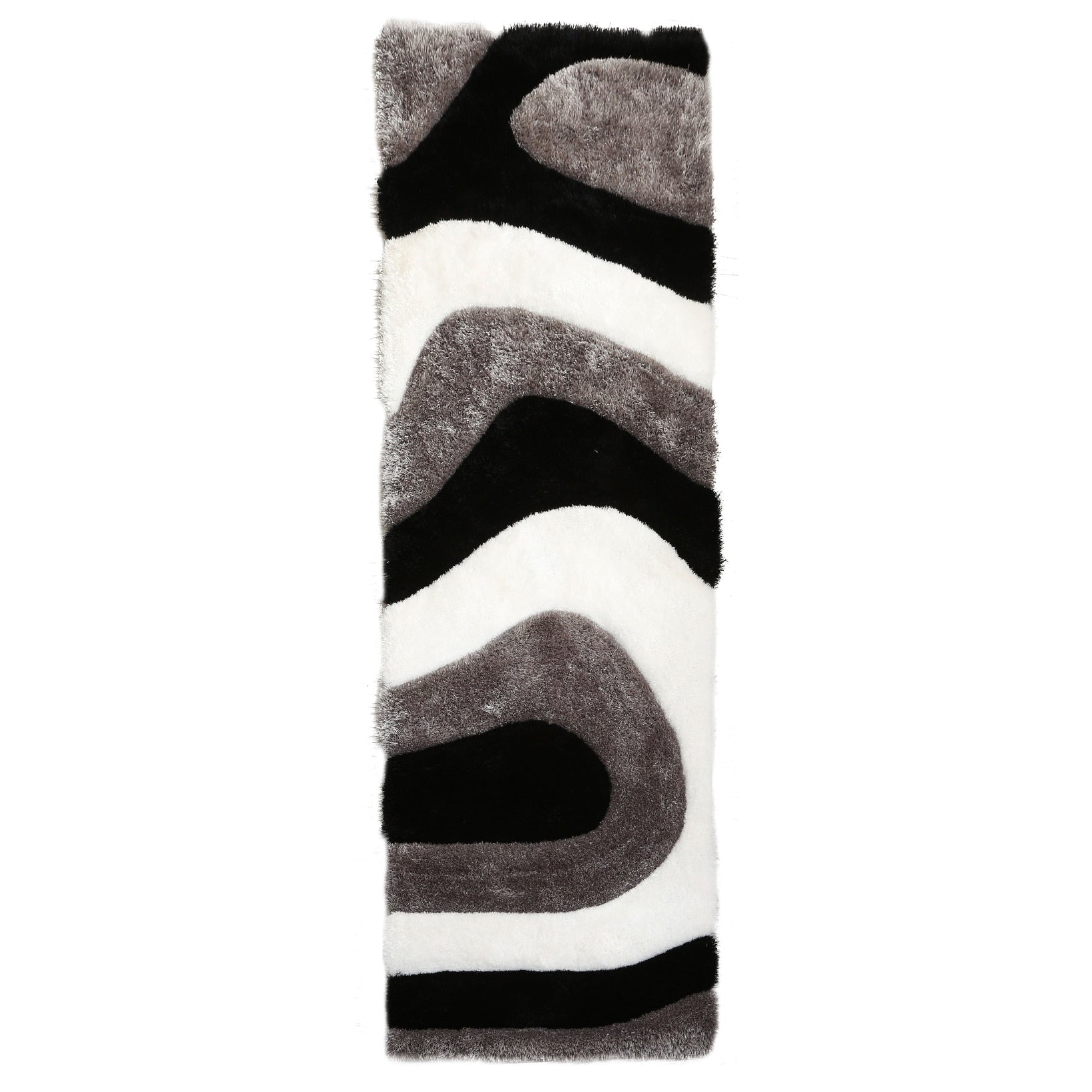 Tapis à poils longs Mateos au design abstrait