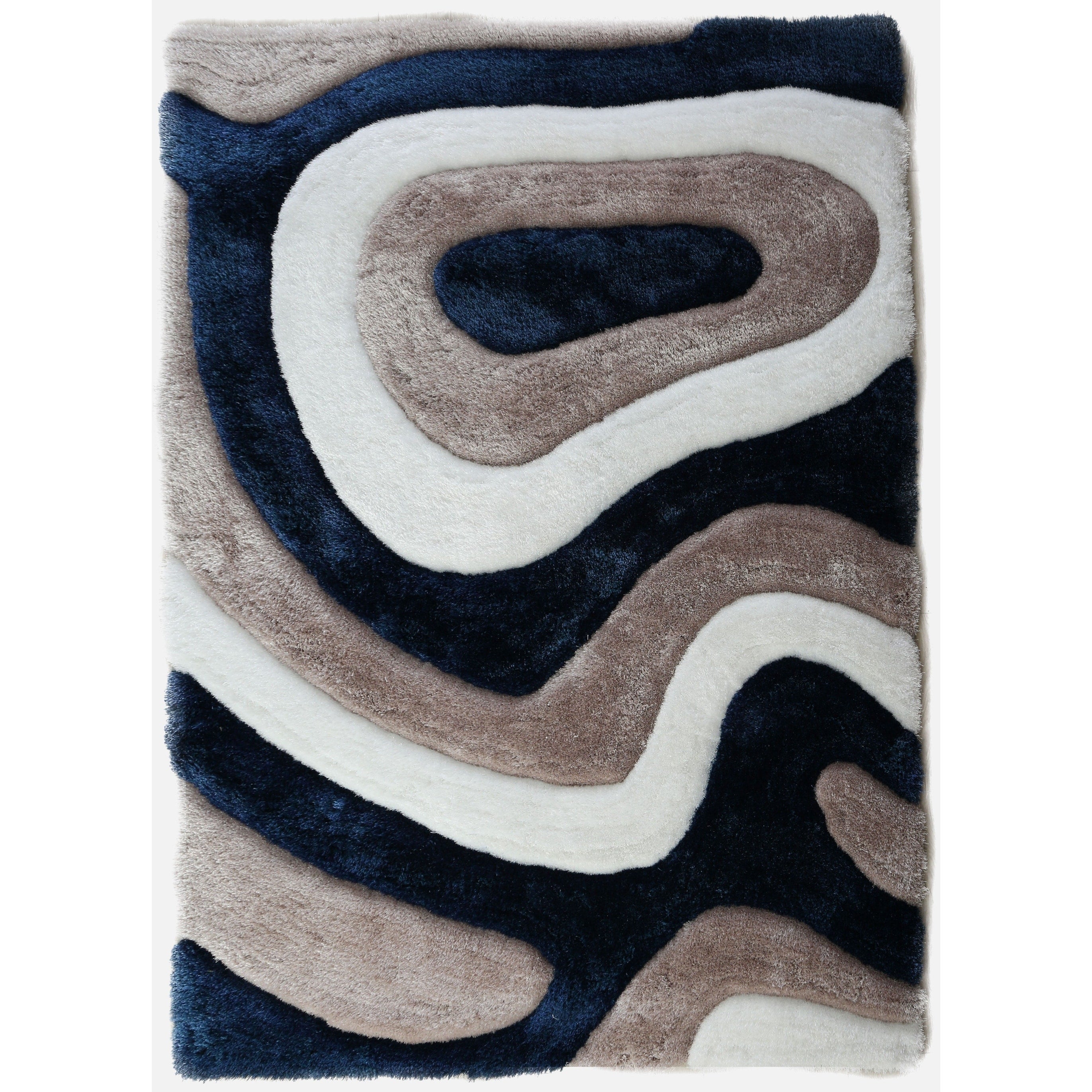 Tapis à poils longs Mateos au design abstrait