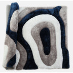 Tapis à poils longs Mateos au design abstrait