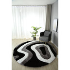 Tapis à poils longs Mateos au design abstrait