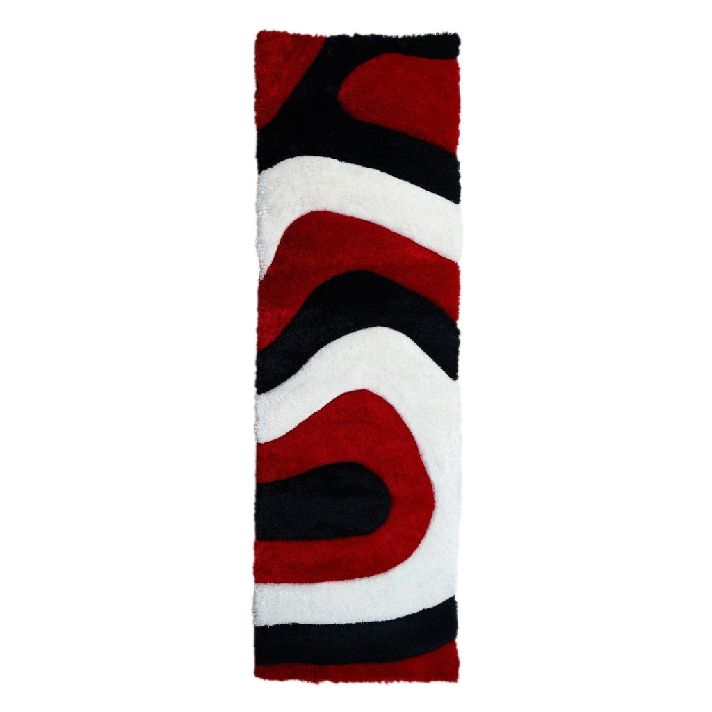 Tapis à poils longs Mateos au design abstrait