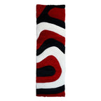Tapis à poils longs Mateos au design abstrait