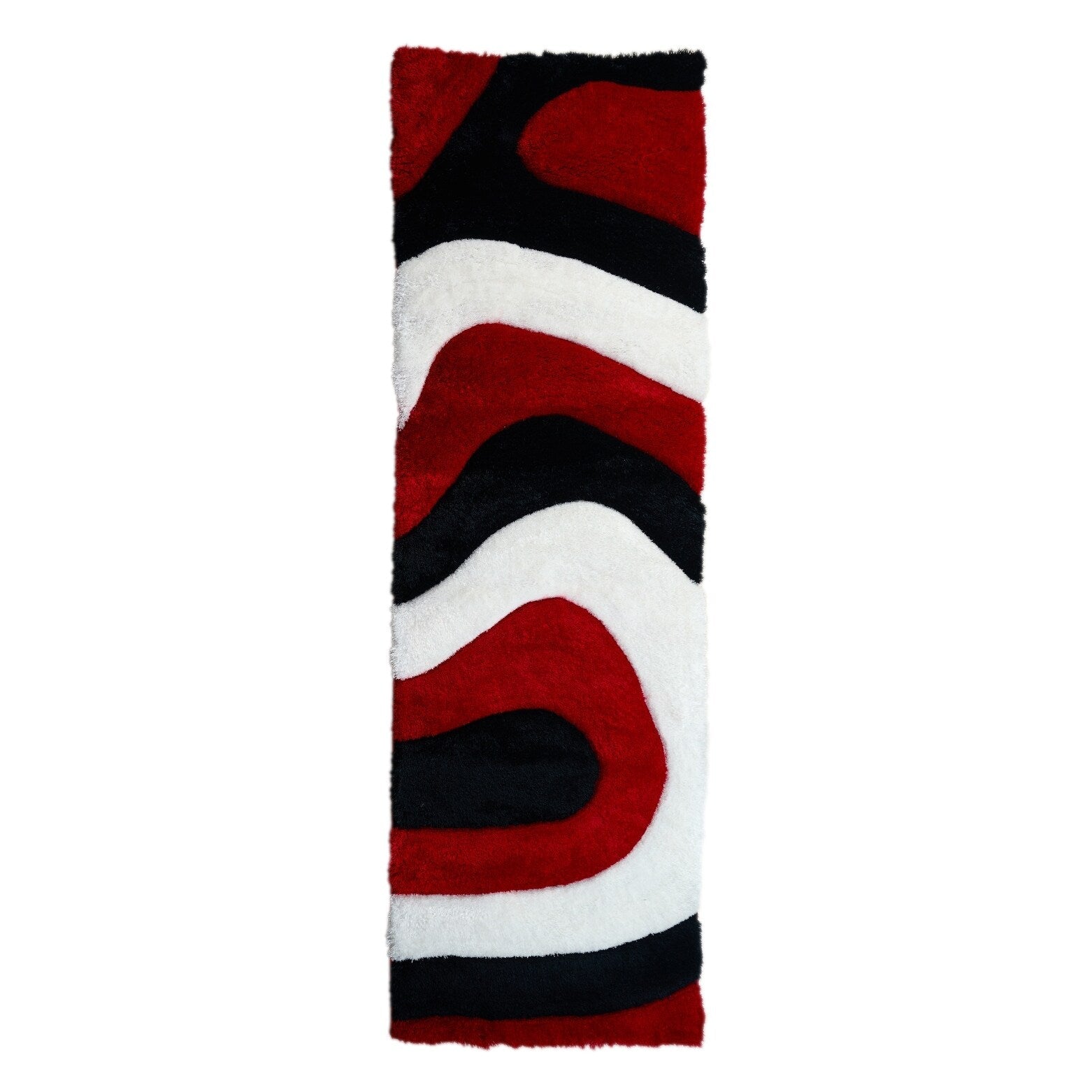 Tapis à poils longs Mateos au design abstrait