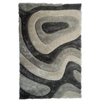 Tapis à poils longs Mateos au design abstrait