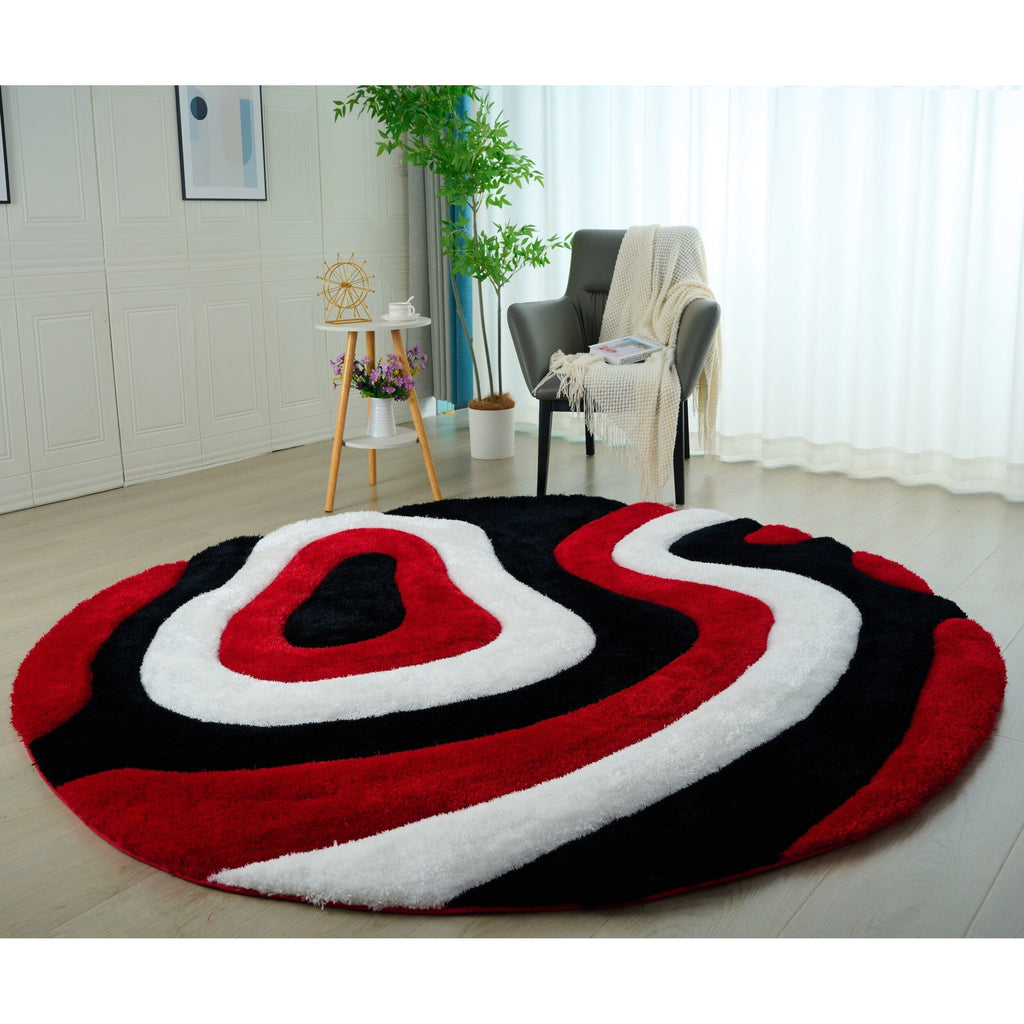 Tapis à poils longs Mateos au design abstrait