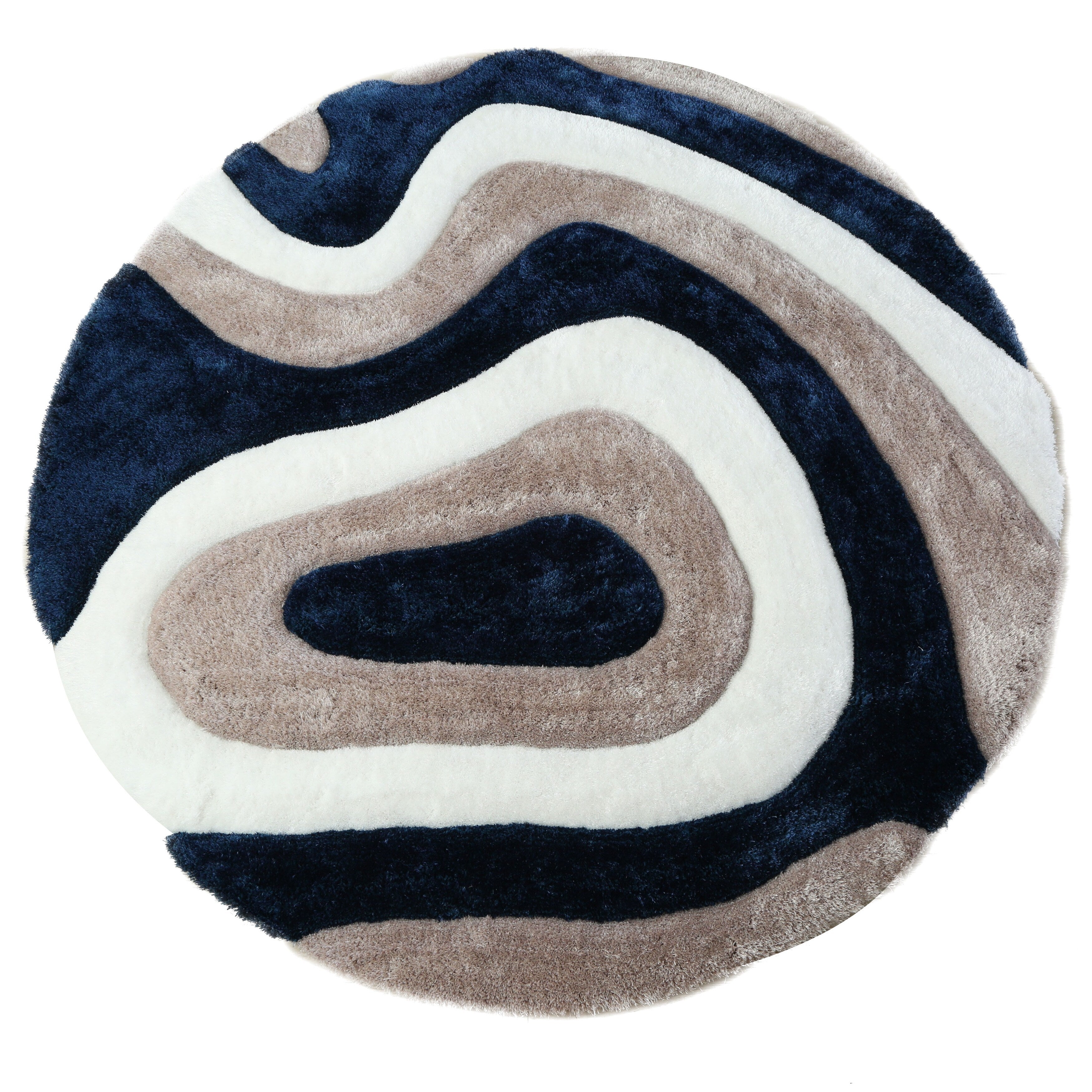 Tapis à poils longs Mateos au design abstrait