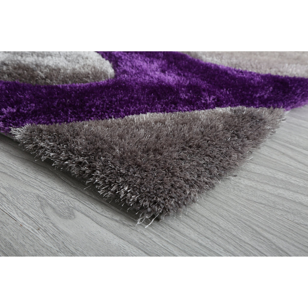 Tapis à poils longs Mateos au design abstrait